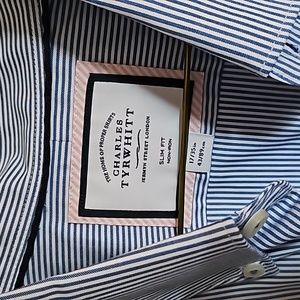 Charles  Tyrwhitt  blue striped shirt 17/35